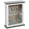 Green & White Wooden Key Cabinet With Glass Window [836084]