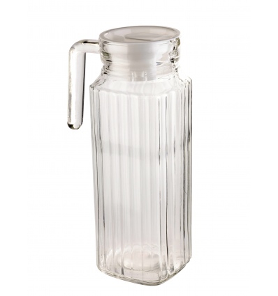 1 Litre Square Glass Jug With Lid [153124]