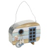 Wooden Birdhouse Caravan with Tin Roof  [512681]