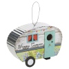 Wooden Birdhouse Caravan with Tin Roof  [512681]