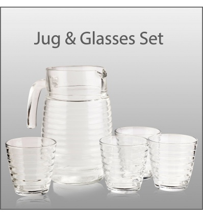 Glass Jug With 4 Glasses [329482]