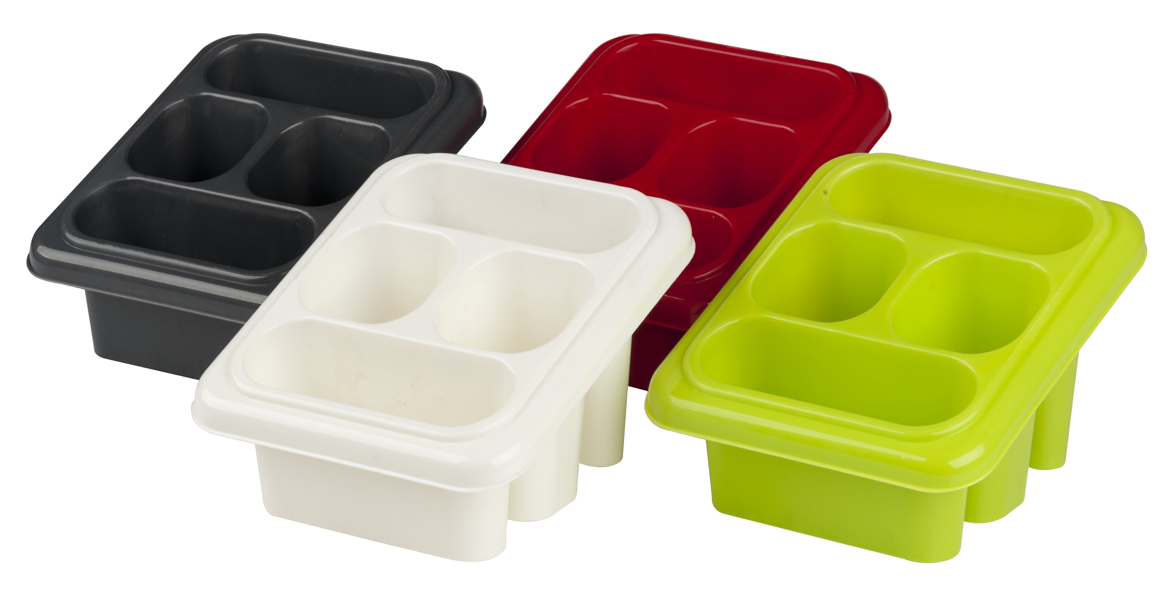 Plastic 4 Section Cutlery & Utensil Drainer Holder Sink Tidy Organiser