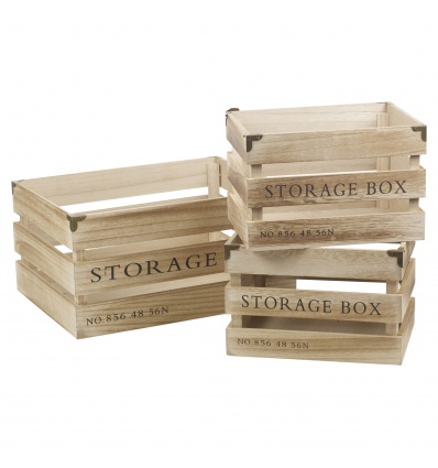 Wooden Crate Storage Boxes 3pcs Set [021950]