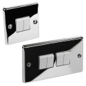 Angled Polished Chrome Stainless Steel Light Switch WH