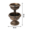 Solar Powered 2 Tier Antique Bronze Planter [611268]