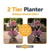 Solar Powered 2 Tier Antique Bronze Planter [611268]