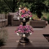 Solar Powered 2 Tier Antique Bronze Planter [611268]