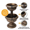 Solar Powered 2 Tier Antique Bronze Planter [611268]