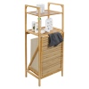 Brown Wooden Bathroom Rack With 2 Shelves [842467]