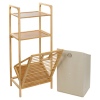 Brown Wooden Bathroom Rack With 2 Shelves [842467]