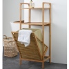 Brown Wooden Bathroom Rack With 2 Shelves [842467]