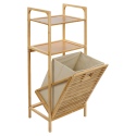 Brown Wooden Bathroom Rack With 2 Shelves [842467]