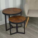 2pc Teak Wood Nesting Side Tables [334429]