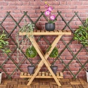 Brown Wooden 2 Levels Flower Rack [824289]