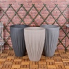 40cm Ribbed Round Plastic Flower Pot