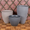 40cm Ribbed Round Plastic Flower Pot