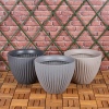 40cm Ribbed Round Plastic Flower Pot