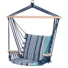 Blue Striped Hammock With Wooden Arms [813788]