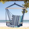 Blue Striped Hammock With Wooden Arms [813788]