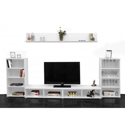 White Cupboards, Shelves & Tv Unit Set