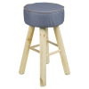 Cushioned Stool With 4 Wooden Legs