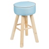 Cushioned Stool With 4 Wooden Legs