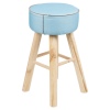 Cushioned Stool With 4 Wooden Legs