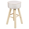 Cushioned Stool With 4 Wooden Legs