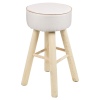 Cushioned Stool With 4 Wooden Legs