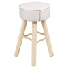 Cushioned Stool With 4 Wooden Legs
