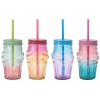 Two-Tone Glass Cups With Straw [805318]