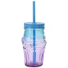 Two-Tone Glass Cups With Straw [805318]