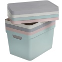 17L Medium Pastel Coloured Lided Storage Boxes