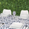 Blue & White Flower Linen Table Cloth [810831]