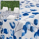 Blue & White Flower Linen Table Cloth [810831]