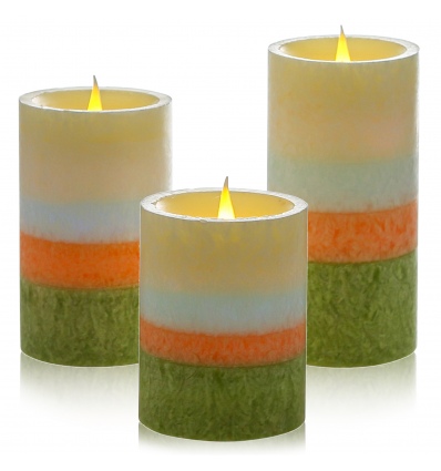 4" 5" 6" Coloured Wax Flameless LED Pillar Candles [X000WJD9D7]