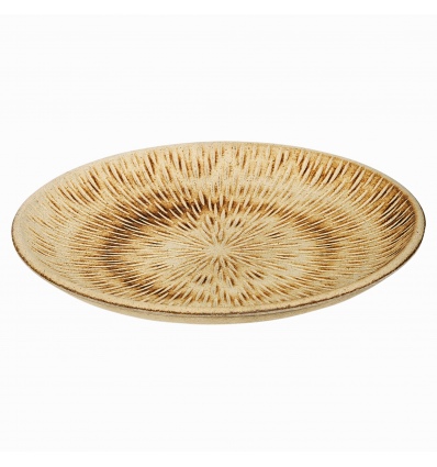 Wooden Round Burnt Plate 39cm