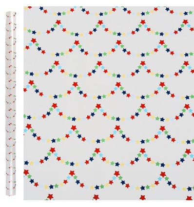 5m x 1m Coloured Stars Wrapping Paper Roll [157778]