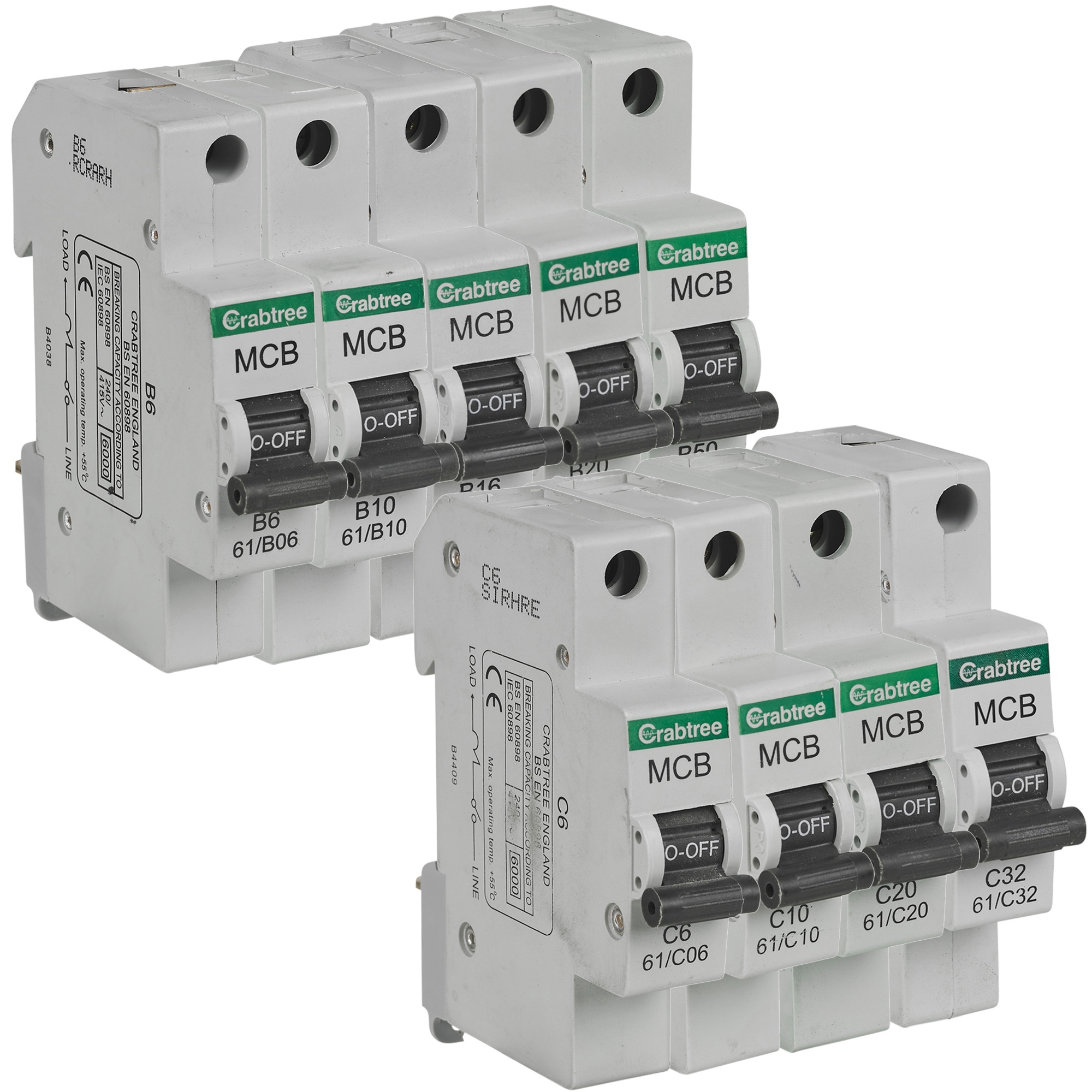 Crabtree Single Pole Starbreaker MCB Circuit Breaker Type B/C Fuse