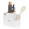 White Plastic & Bamboo Kitchen Utensils Knives Holders [002668]