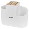 White Plastic & Bamboo Kitchen Utensils Knives Holders [002668]