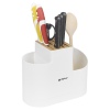 White Plastic & Bamboo Kitchen Utensils Knives Holders [002668]