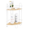 White Wire & Bamboo Bathroom Racks