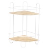 White Wire & Bamboo Bathroom Racks