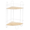 White Wire & Bamboo Bathroom Racks