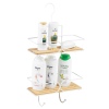 White Wire & Bamboo Bathroom Racks