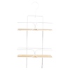 White Wire & Bamboo Bathroom Racks