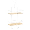 White Wire & Bamboo Bathroom Racks