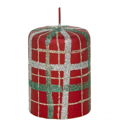 40hr Tartan Glitter Christmas Candle