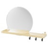 Wooden Mirror Shelf Set with 3 Metal Hooks [538154]